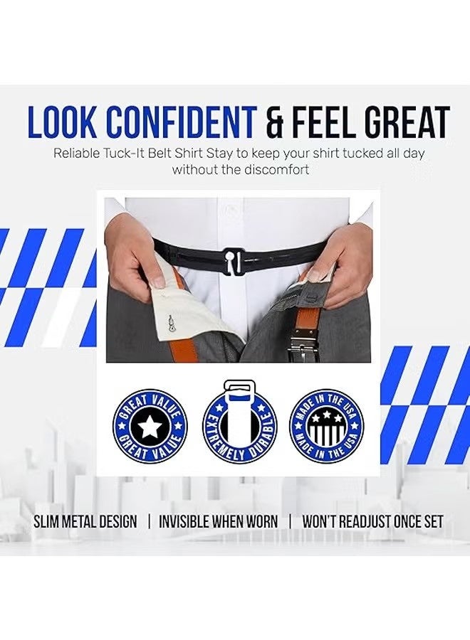 حزامان لتثبيت القمصان، يحافظان على القمصان مدسوسة داخل البنطال، مزودان بحامل مطاطي مانع للانزلاق لمظهر أنيق. - Image 5